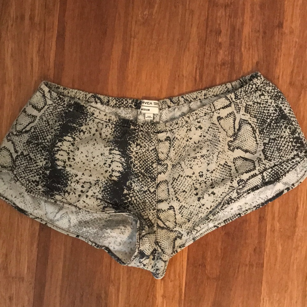 Snake skin print RVCA loose booty shorts